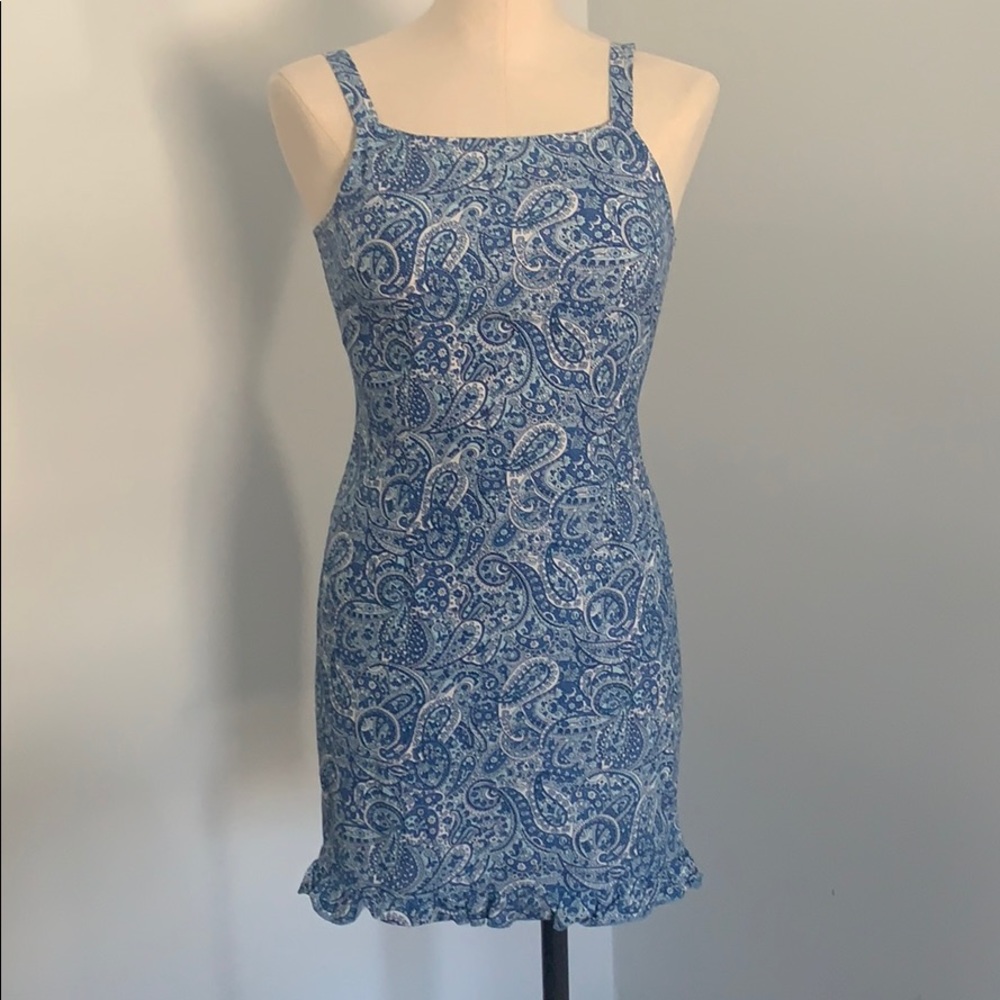 Hand made blue paisley dress